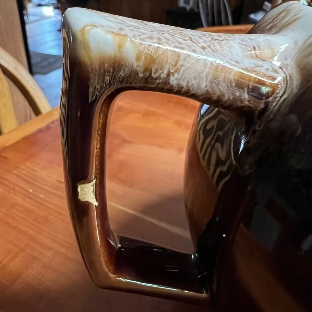 Vintage McCoy Brown Drip Glaze Pottery Tea Pot